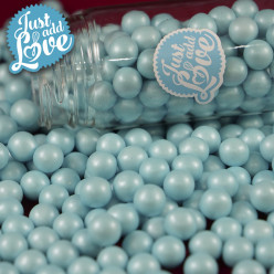 Decoração Pérolas Chocolate Azul 65g