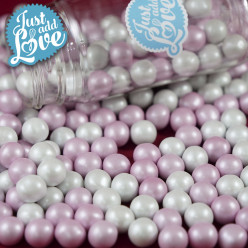 Decoração Pérolas Chocolate Rosa e Pérola 65g