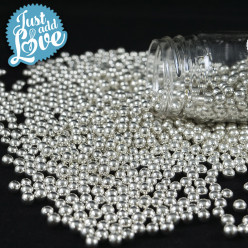 Decoração Pérolas Metalizadas Prata 75g