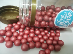 Decoração Pérolas Vermelhas L 70gr