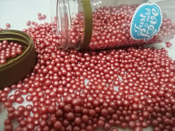 Decoração Pérolas Vermelho S 75gr
