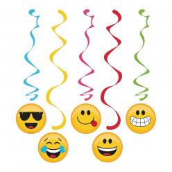 Espirais decorativas Festas Emoji 5 unid