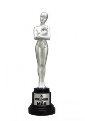 Estátua Prateada A Melhor Mãe 20cm