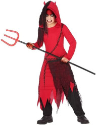 Fato Demónio Vermelho e Preto Halloween