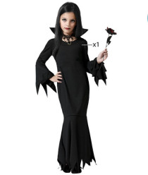 Fato Fantasma Negro Menina Halloween