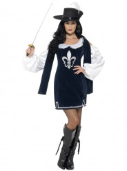 Fato Mosqueteira Azul Mulher Adulto