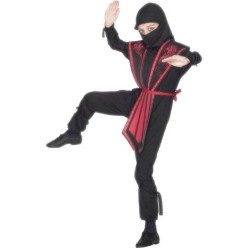Fato Ninja Preto e Vermelho
