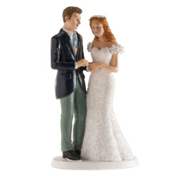 Figura Bolo Casamento Noivos Clássicos 16cm