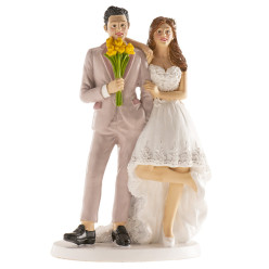 Figura Bolo Casamento Noivos de Bruxelas 16cm