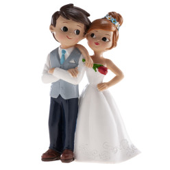 Figura Bolo Casamento Noivos Descontraídos 16cm