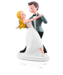 Figura Bolo Casamento Noivos na Dança 18cm