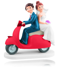 Figura Bolo Casamento Noivos na Mota 18cm