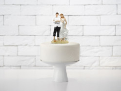 Figura Bolo Casamento Noivos Praia 15.5cm