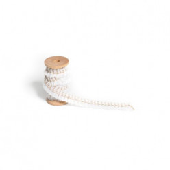 Fita Decorativa Franjas Branca e Dourada