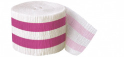 Fita Papel Crepe Riscas Rosa 9 mts
