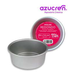 Forma de Bolo Redonda Azucren Anodizada 25x7,5cm