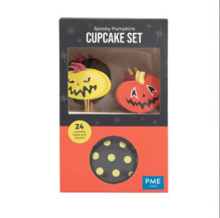 Formas Cupcake + Toppers Abóboras Halloween