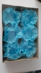Forminhas Papel Seda Flores Azul Bebé - 12 Und
