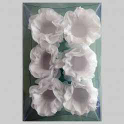 Forminhas Papel Seda Flores Brancas - 12 Und