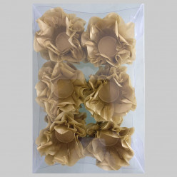 Forminhas Papel Seda Flores Douradas - 12 Und