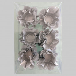 Forminhas Papel Seda Flores Prateadas - 12 Und