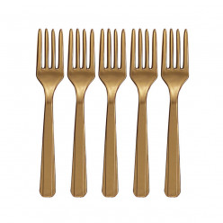 Garfos Plástico Dourado 10und