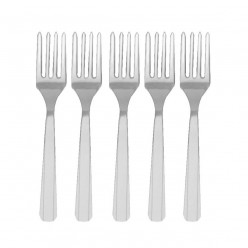 Garfos Plástico Prateado 10und