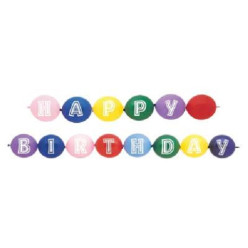 Grinalda 14 Balões Happy Birthday Linking