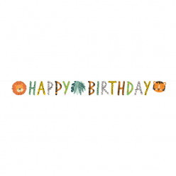 Grinalda Animais da Selva Get Wild Happy Birthday
