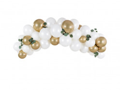 Grinalda Balões Branca e Dourada 200cm