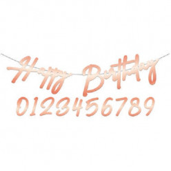 Grinalda Personalizável Happy Birthday Rose Gold