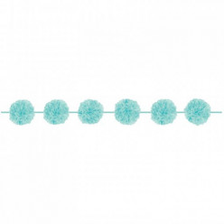 Grinalda Pom Pom Fluffy Azul Claro