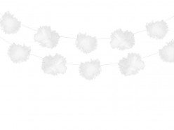 Grinalda Pompom Tule Branca