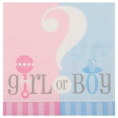Guardanapos Baby Shower Girl or Boy ? - 20 Und