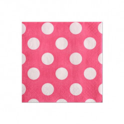 Guardanapos Cocktail Fúchsia Bolinhas - 16Und