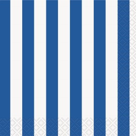 Guardanapos Cocktail Riscas Azul e Branco – 16 Und