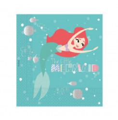 Guardanapos papel Princesa sereia Ariel Under The Sea 20 unid