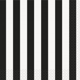 Guardanapos Riscas Pretas e Brancas – 16 Und