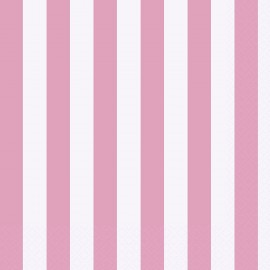 Guardanapos Riscas Rosa e Branco – 16 Und