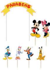 Kit Topo Bolo Minnie e Mickey Disney