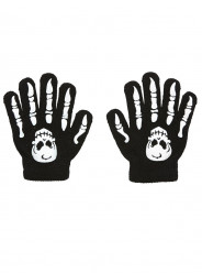 Luvas de esqueleto e crânio para crianças Halloween