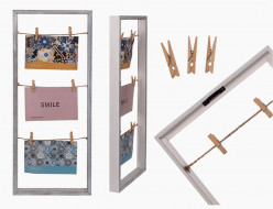 Moldura Madeira Branca 3 fotos