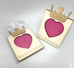 Moldura Madeira Coroa Dia da Mãe Sortida