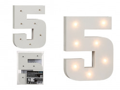 Número 5 Luminoso com Leds