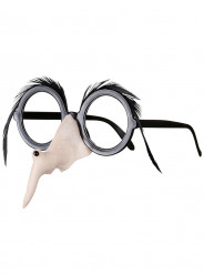 Óculos Bruxa com Nariz e Sobrancelhas Pretas Halloween