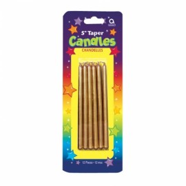 Pack 12 Velas Douradas 11,5cm