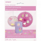 Pack 24 Decorações Baby Shower Menina