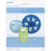 Pack 24 Decorações Baby Shower Menino