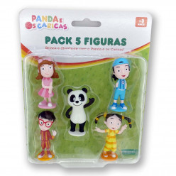 Pack 5 Figuras Colecionáveis Panda e os Caricas