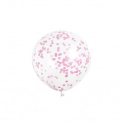 Pack 6 balões 12 rosa com confetis